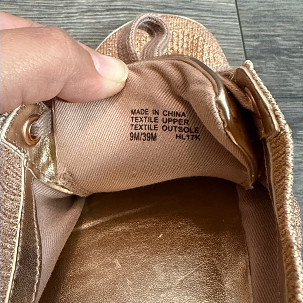 Women Michael Kors Rose Gold Textured Sneakers - Picture 9 of 9